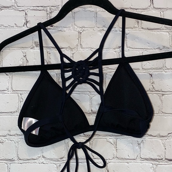 🇺🇸 Xhilaration Black Strappy Tie Back Bikini Top - Picture 5 of 7